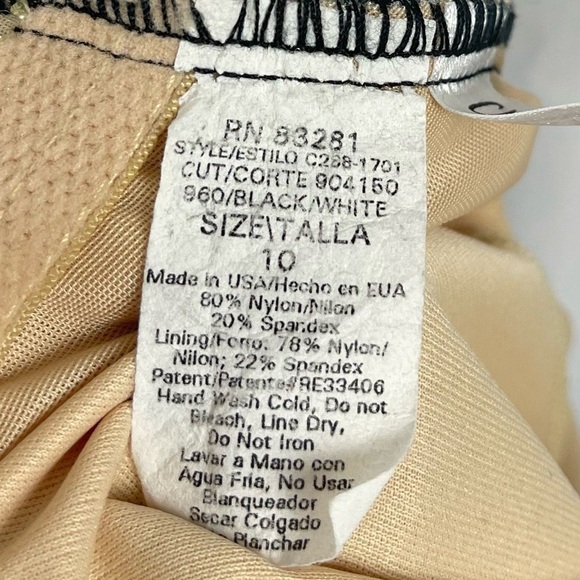 Carol Wior Vintage Size 10 Ruched Side Open Back Swimsuit Abstract High Side 80s - Picture 5 of 6